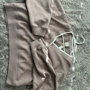 Taupe V-Neck Sweater